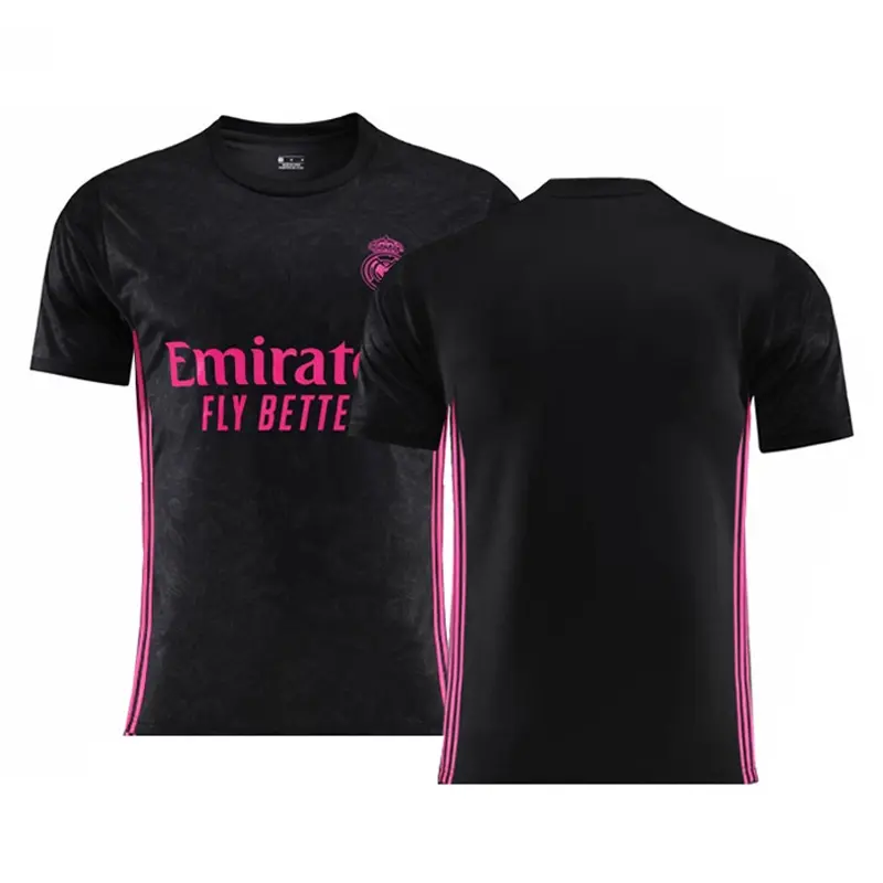 Best-selling Real Madrid Black Jersey No.11 Bell No.4 Ramos 3D Printed Breathable Casual T-shirt