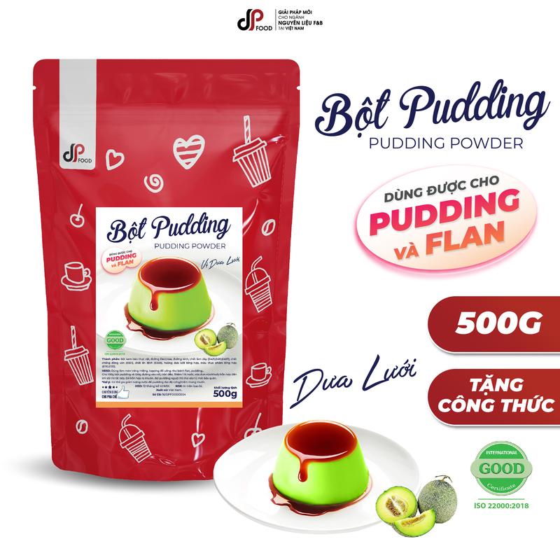Bột Pudding Dưa Lưới DPFOOD - Gói 500G - Thơm Ngon Mềm Mịn - Làm Topping Trà Sữa, Chè, Cacao/Milo Dầm Cafe