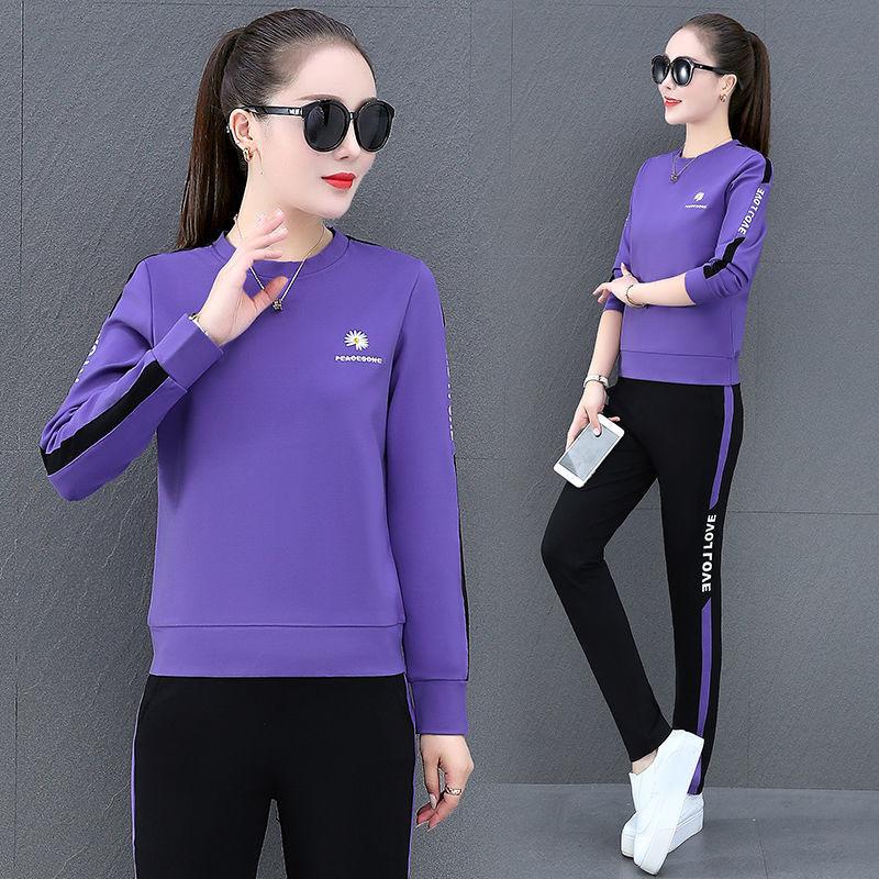 Áo Len Nữ, Bộ Đồ Thể Thao, Bộ Sưu Tập Xuân Thu 2023, Bộ Đồ Mới, Dáng Rộng Vừa Vặn, Dài Tay, Phong Cách Hàn Quốc, Trang Phục Thường Ngày Cổ Tròn, Mỏng Vừa Vặn, Bộ Đồ Hai Mảnh Chạy Bộ Sport 4