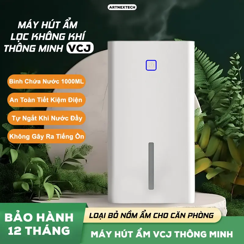 [BÁN CHẠY] Máy Hút Ẩm Không Khí VCJ Tiện Lợi Cho Phòng Ngủ, Tủ Quần Áo, Giảm Ẩm Mốc, Bảo Hành 12 Tháng 0