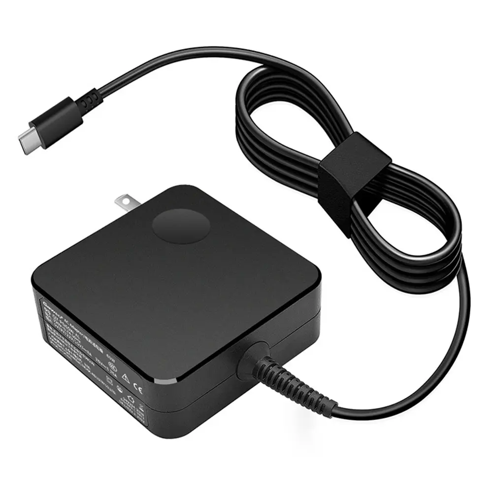 Overseas shipment Suitable for Square Notebook Portable Power Adapter 65W Type-C Port Pd Fast Charge Computer Charger US Plug