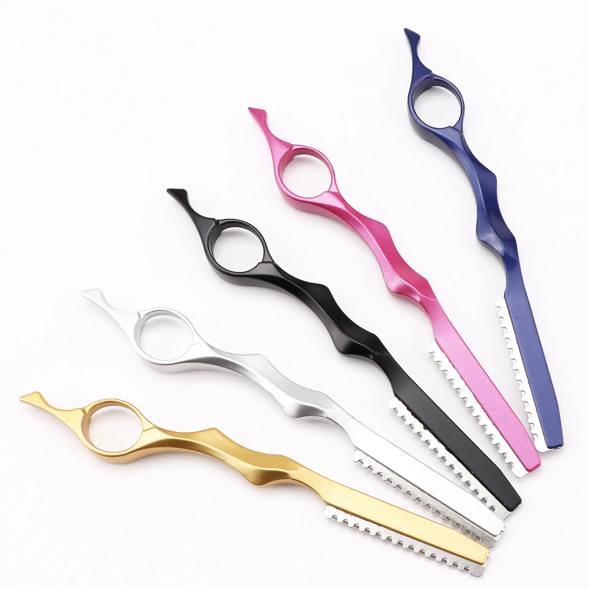 Colorful Painted Hair Thinning Blade Aviation Aluminum Haircut Knife