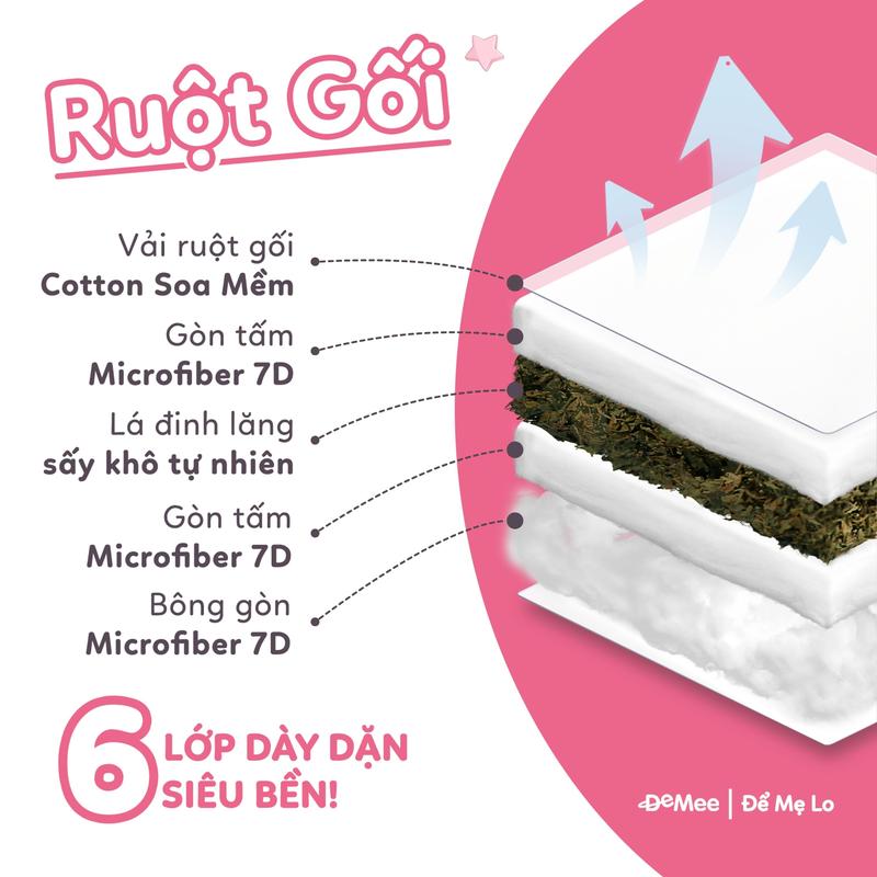 Ruột Gối Lá Thảo Dược Đinh lăng Cao Cấp Cho Bé Demee - Gối Ngủ Dành Cho Trẻ Em