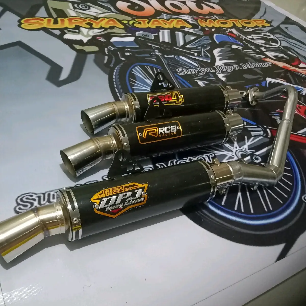 Knalpot DPJ hitam Untuk Beat(karbu,fi,esp,street,deluxe,pop) Scoopy karbu,scoopy fi/new,genio,spacy,vario 110 fi/led Motor