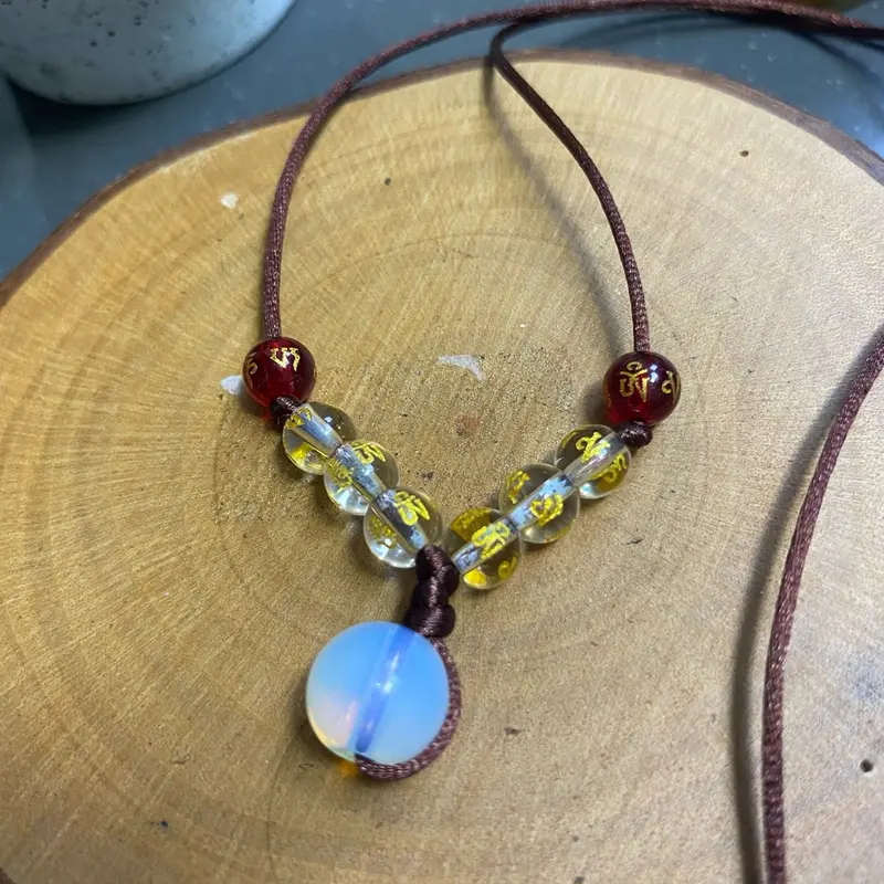 Kalung SHIO KERBAU Moonstones Handmade Energi Kesabaran 0