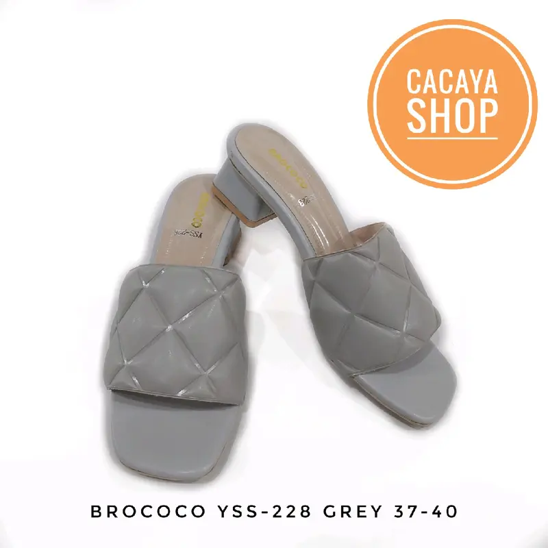 SANDAL HEELS CACAYA BROCOCO YSS 228 BLACK GRAY CREAM 6