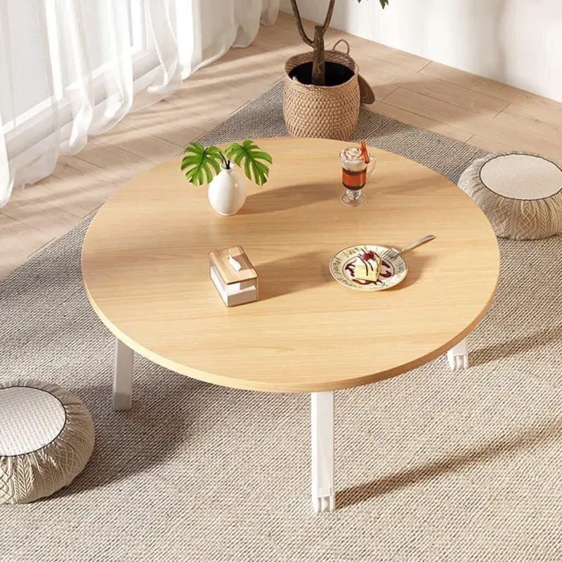 Bàn Bệt Tròn Chân Nhựa Gấp Gọn, Bàn Trà Gỗ MDF - Bàn Trà Sofa Tiện Lợi Giá Rẻ Nhiều Màu Lựa Chọn 7