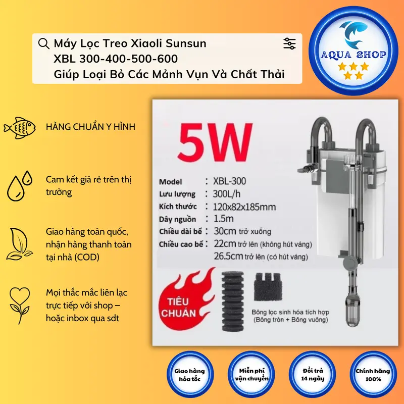 Máy Lọc Treo Xiaoli Sunsun XBL 300-400-500-600 Giúp Loại Bỏ Các Mảnh Vụn Và Chất Thải 1