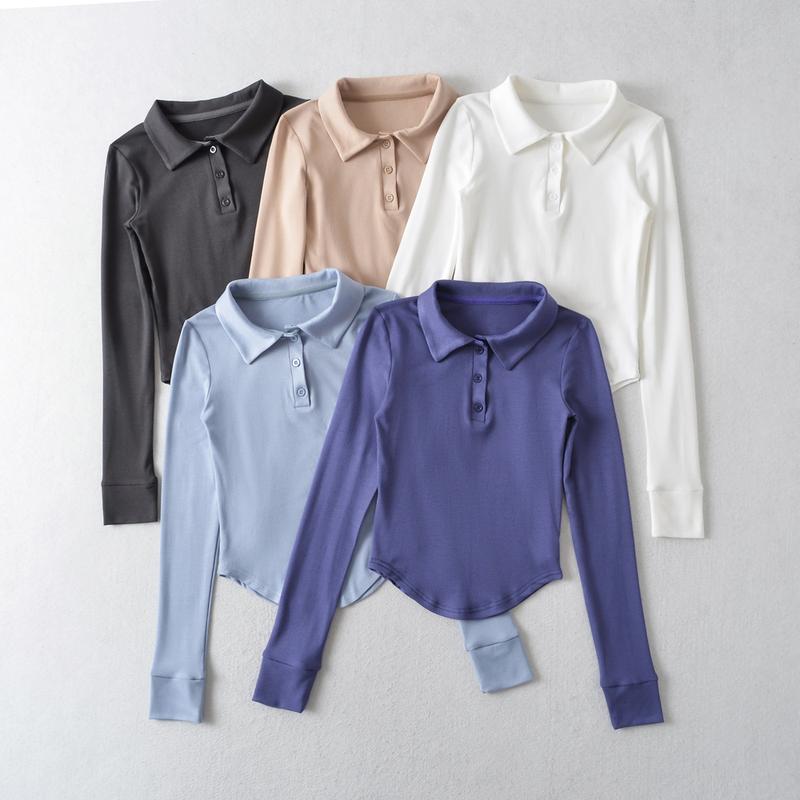 Áo polo vạt bầu phối tay bo peonyb nữ - Sweater có cổ thun tăm dáng ôm body bánh bèo tiểu thư hotgirl kiểu dáng hàn quốc đẹp