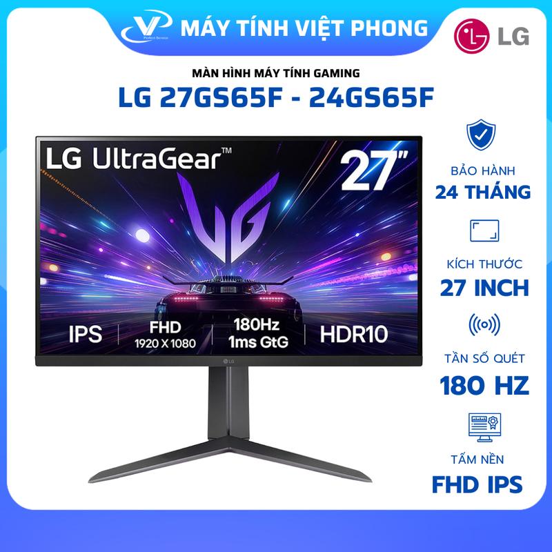 MÀN HÌNH GAMING LG 24GS65F- 27GS65F - 24GN65R-B (23.8 - 27 INCH/FHD/IPS/144HZ - 180HZ/1MS)