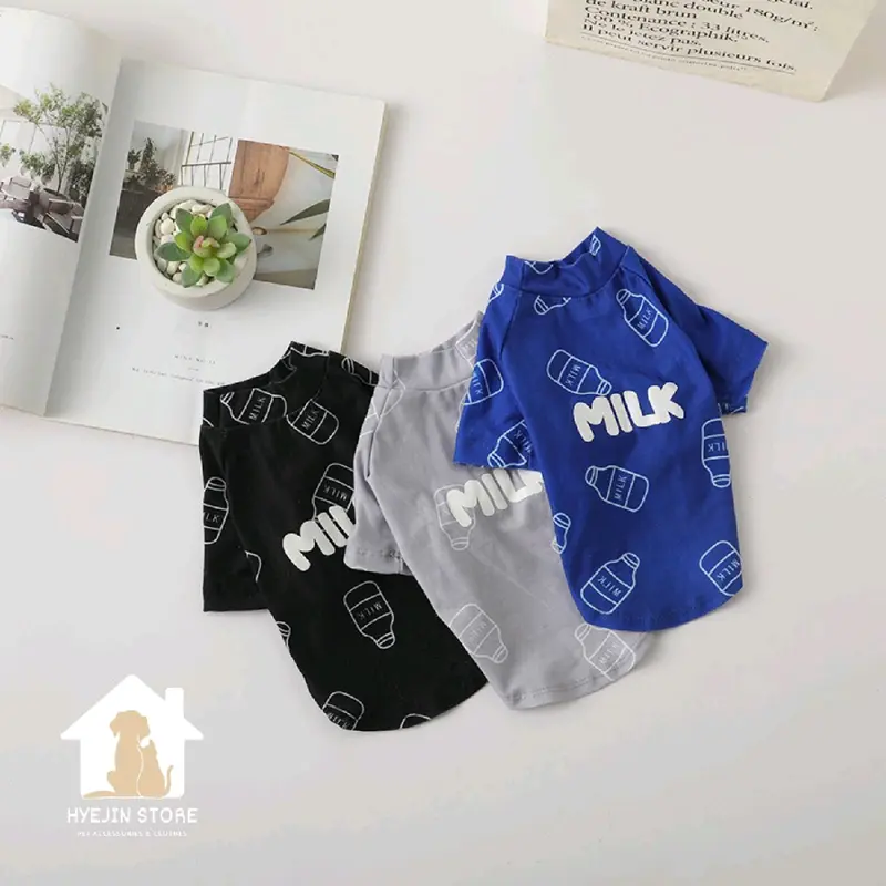 Milk Top | Baju anabul anjing kucing warna biru abu hitam 1