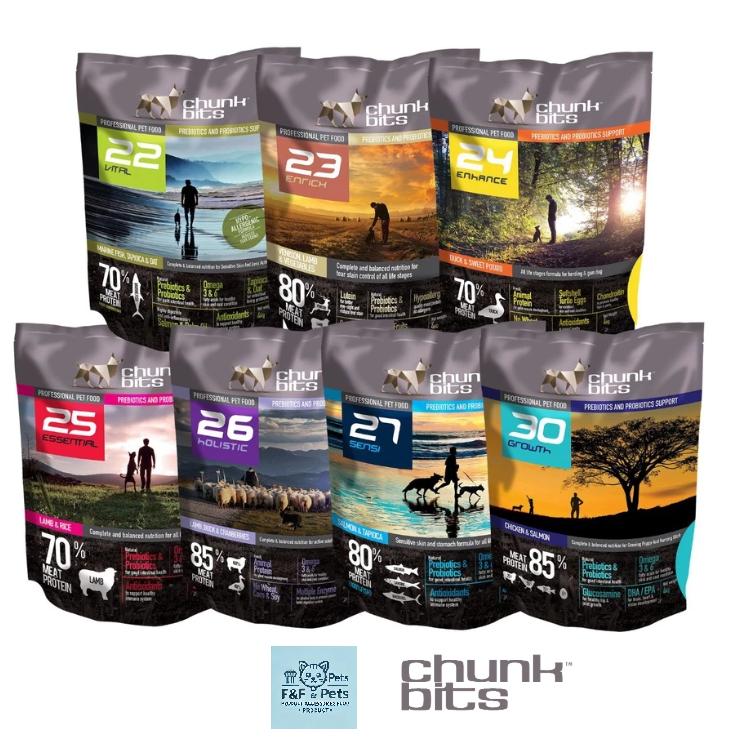 Chunk Bits Dog Food 4KG- Vital22/ Enrich23/ Enhance24/ Essential25 ...