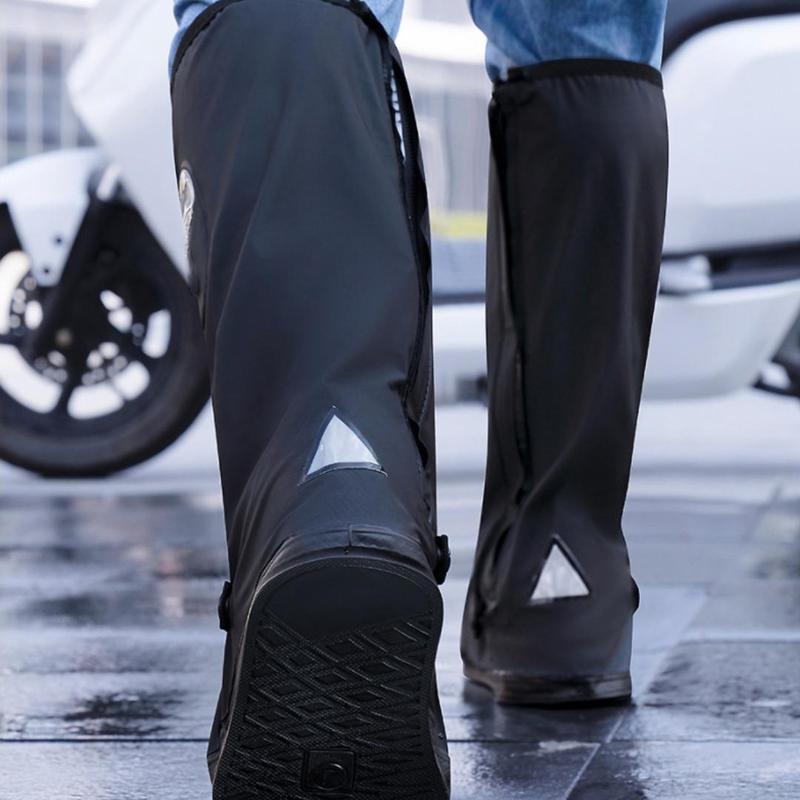 Product Introduction of 1 Pair Waterproof Rain Boot Cover with Reflective Stripe, Outdoor Reusable Waterproof Shoe Cover, Outdoor Supplies For Cycling Walking Hiking 3