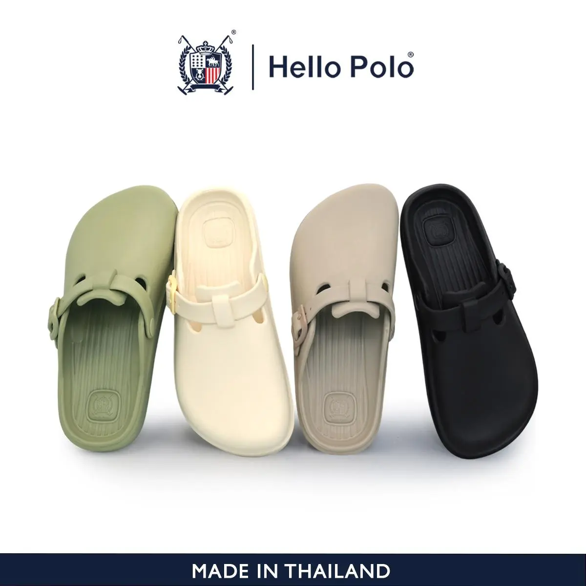 Hello Polo รองเท้าเปิดส้น รุ่น HP8036 สายเข็มขัด พื้นนุ่มนิ่ม เบาสบาย เข้ากับทุกการแต่งกาย แฟชั่นผู้หญิง EVA Size 36-41