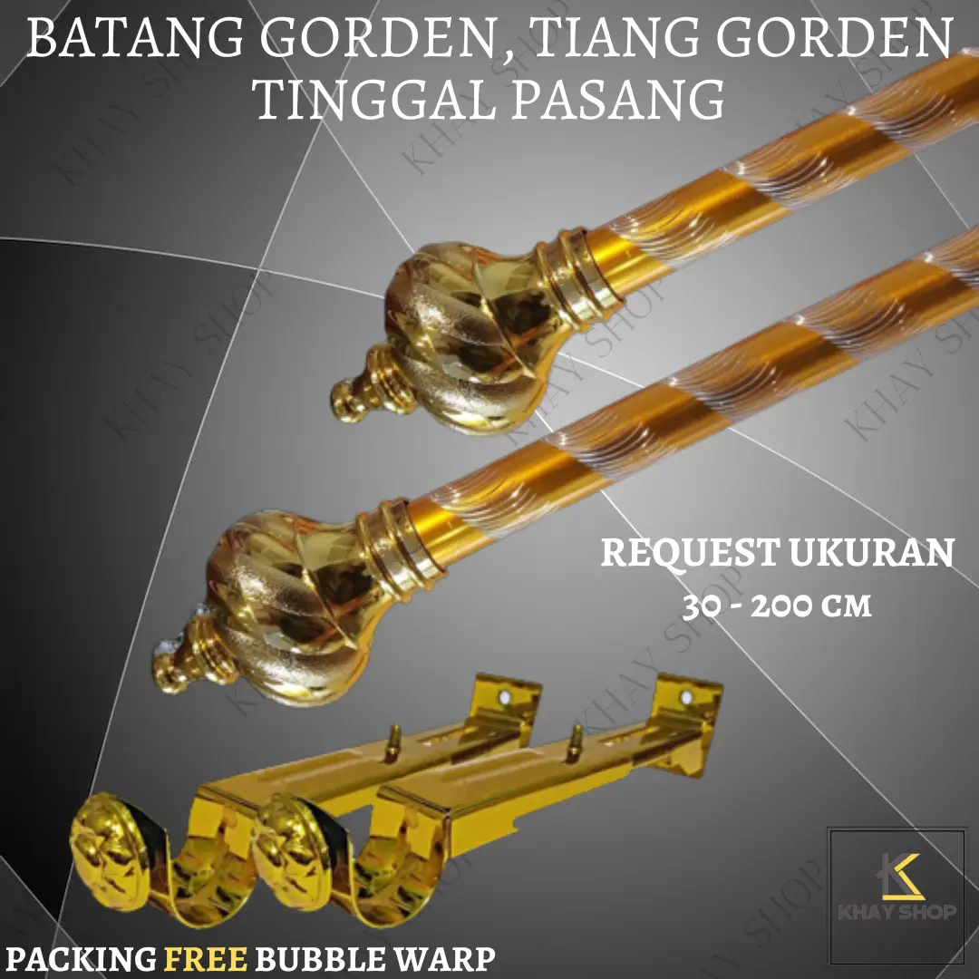Batang Gorden Fullset Request Ukuran 30 - 200 CM