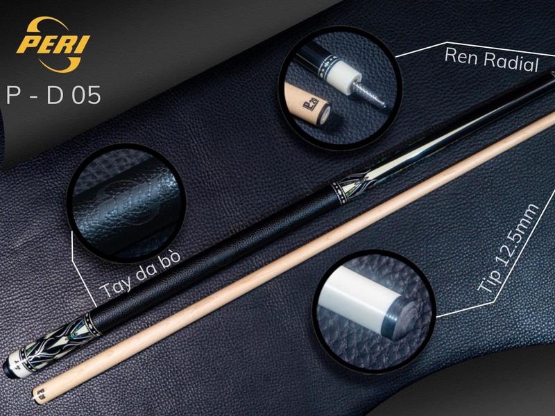 Cơ bida Peri PD-05 ren radial Tặng kèm full phụ kiện