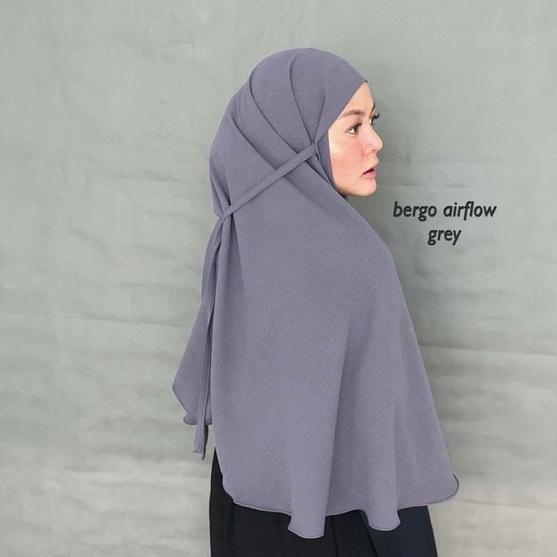 Bergo Crinkle Size L Airflow - Hijab Simple dan Cantik - Jilbab Instan Muslim Standar Nyaman Panjang Wanita 4