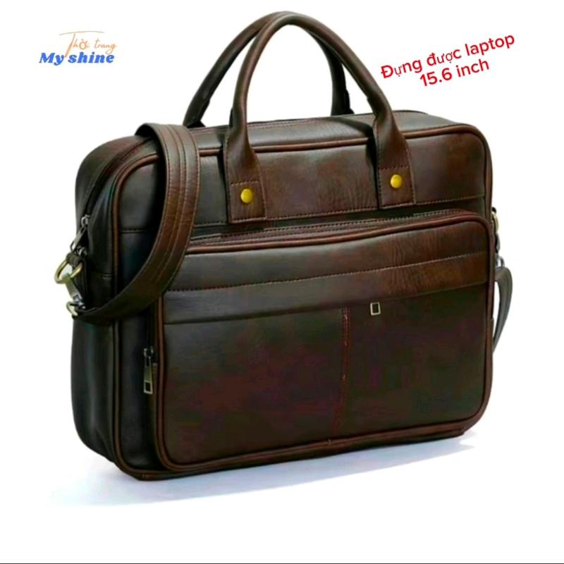Cặp da công sở cao cấp, túi đựng laptop rất thanh lịch và sang trọng - Nhung Bag Đồng túi chống sốc túi đeo chéo