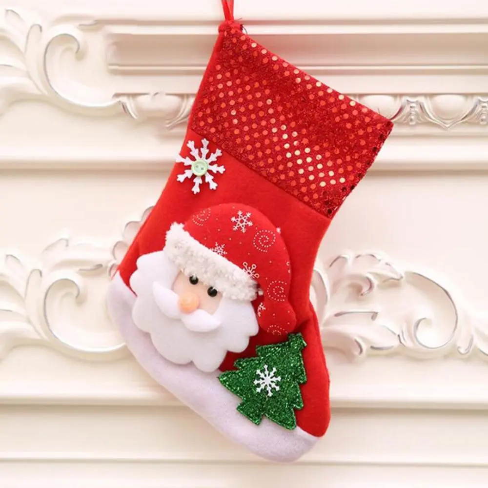 Non-woven Cloth Family Christmas Stockings Embroidery