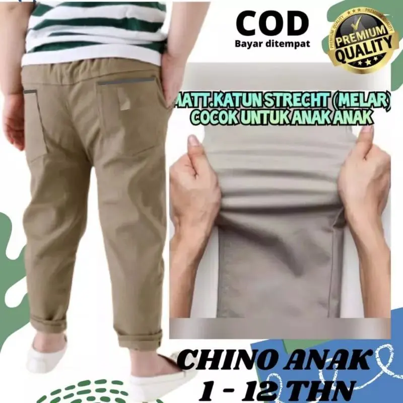 celana panjang chinos anak 1-13thn bahan twill streatch