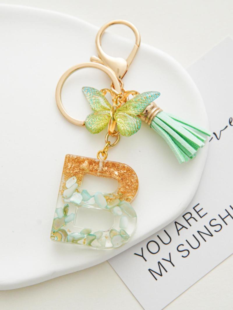 Product Introduction of Cute Butterfly & Letter Design Keychain, Tassel Decor Keychain for Women & Girls, Trendy All-match & Exquisite Keychain for Daily Clothing Decor 5