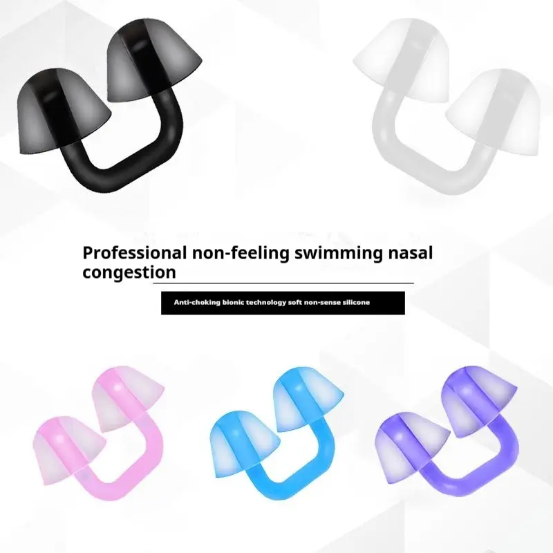 Nasal Congestion Nose Clip for Swimming Earnut Anti-Choked Diving Silicone Earplugs Swimming Suit