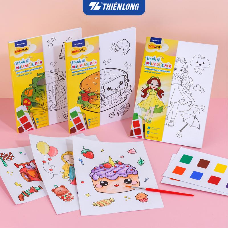 Tranh tô màu Thiên Long Colokit - Tặng kèm màu nước dạng nén