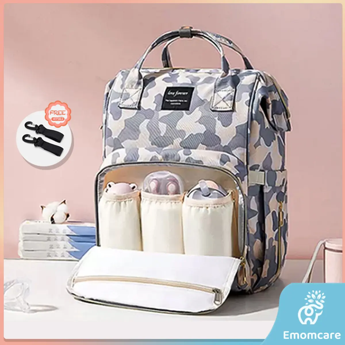 Emomcare Tas Bayi Multifungsi Baby diapers bag Perawatan tas Perlengkapan Ransel Backpack Mommy  Bags