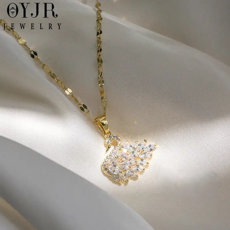 OYJR Dây chuyền nữ cá tính Ngoại hình thiên nga vòng cổ thời trang sức hàn Quốc Titan Jewelry