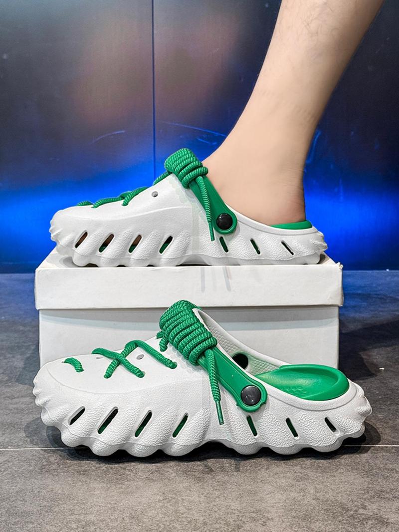 Product Introduction of Unisex's Minimalist Casual Lace Up Clogs Shoes, Trendy Soft Non-slip Comfortable Clogs, Fashionable Shoes for Indoor & Outdoor Wear 12