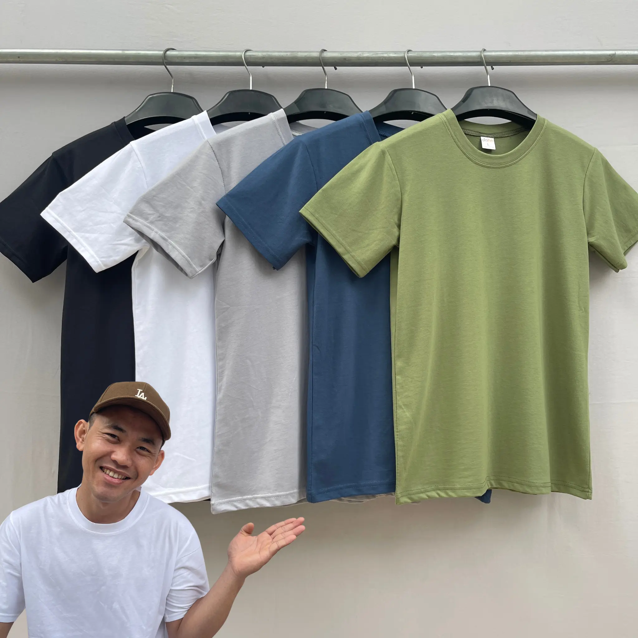 COMBO 5 áo thun trơn daha, áo phông basic, áo thun cotton co giãn thấm hút mồ hôi #dahashop