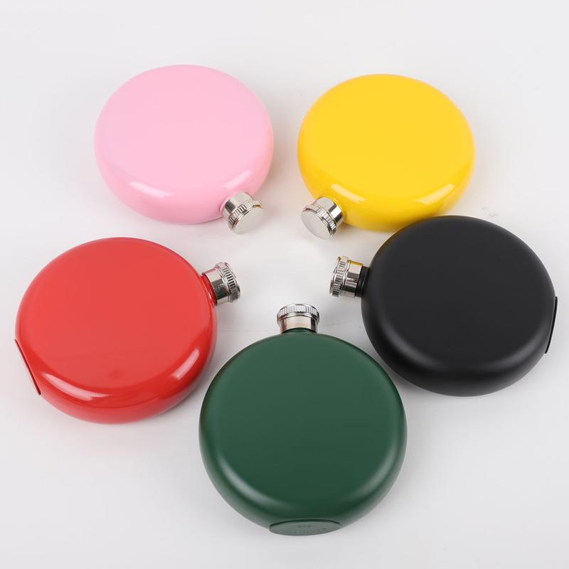 Bình đựng rượu bằng thép không gỉ, Boutique cao cấp, Hình tròn, Dung tích 5 Oz, Thích hợp cho quà tặng doanh nghiệp và sử dụng ngoài trời, Bình đựng rượu Cầm Tay dành cho nam giới, Có thể tùy chỉnh 1