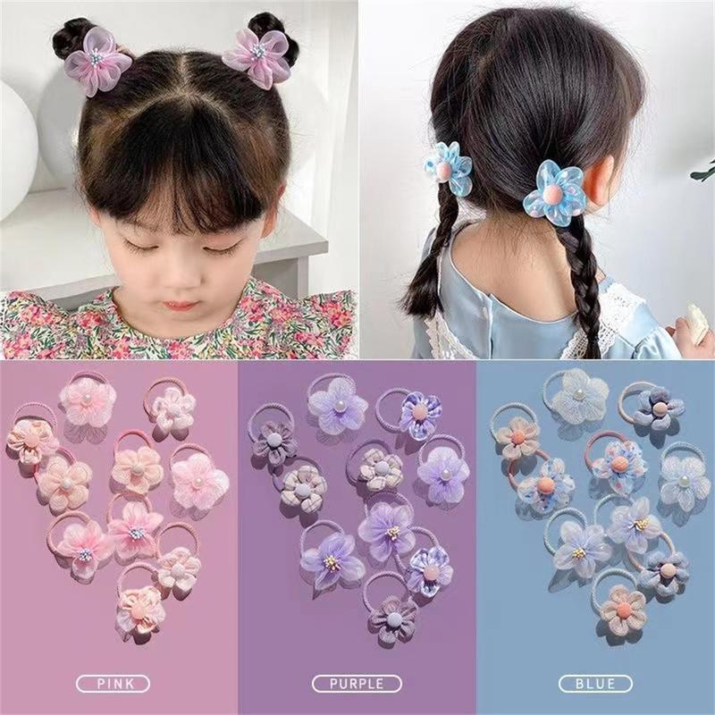 Tali Rambut Bunga, 10pcs / set, Pakaian Rambut Perempuan Comel, Gelang ...