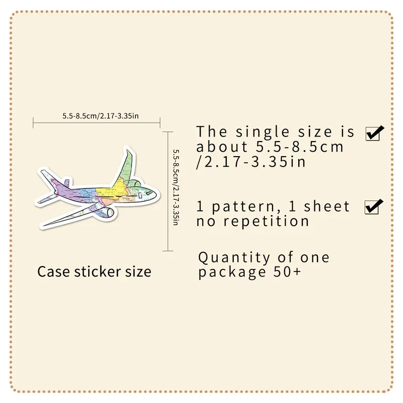 Travel Themed Car Sticker, 50pcs/set Waterproof Self Adhesive Decor Paper, Decor Sticker for Car, Gift Greeting Card, Water Bottle, Laptop & Phone 1