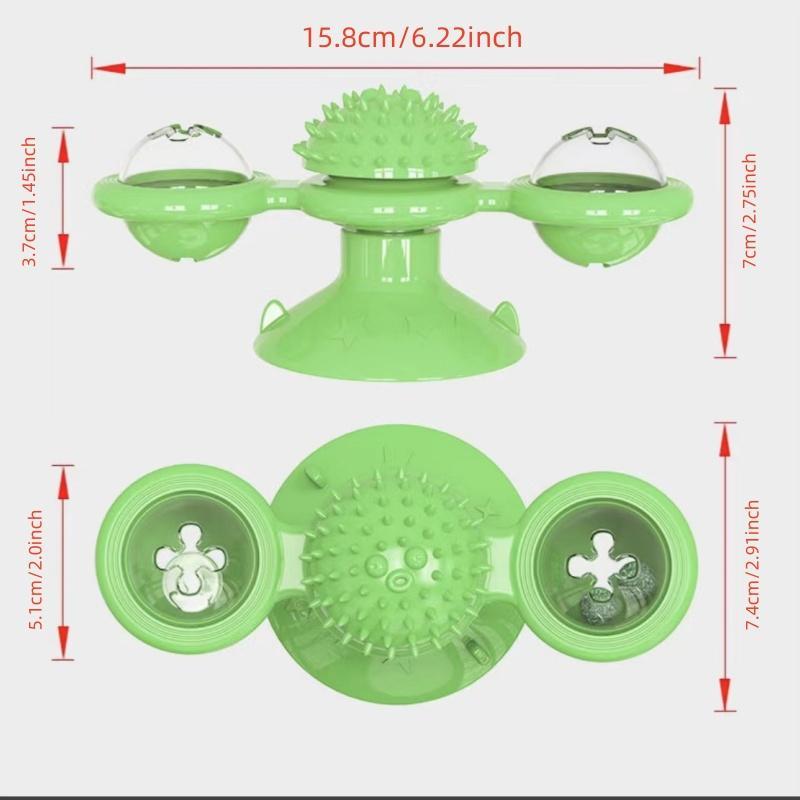 Cat Spinning Top Toy, 360 Degree Rotatable Interactive Cat Toy, Luminous Cat Teaser Toy, Peppermint Sucker Interactive Toy, Fun Indoor Cat Toy, Cats Catching Toy, Pets Chasing Toy, Dog & Cat Accessories 1