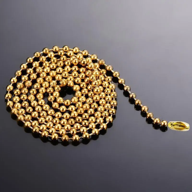 Chuỗi hạt gợn sóng dễ phối đồ, dây chuyền phụ kiện tự làm, hạt tròn 2,4mm bằng thép không gỉ, vòng cổ thép titan Nữ Trang Sức dây  chuyền  aquamarine 3