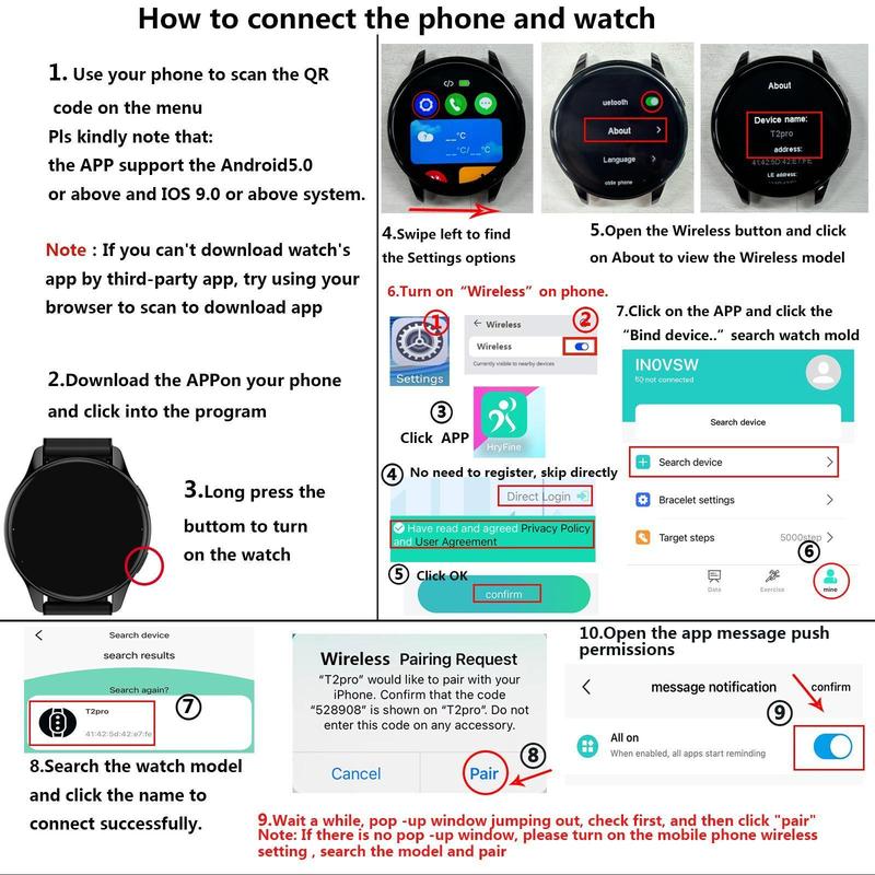 Product Introduction of Multifunctional Smart Watch, Fashionable Digital Watch with Wireless Call/Wireless Music & Multiple App Message Reminders, Sports Watch for Women & Men 8