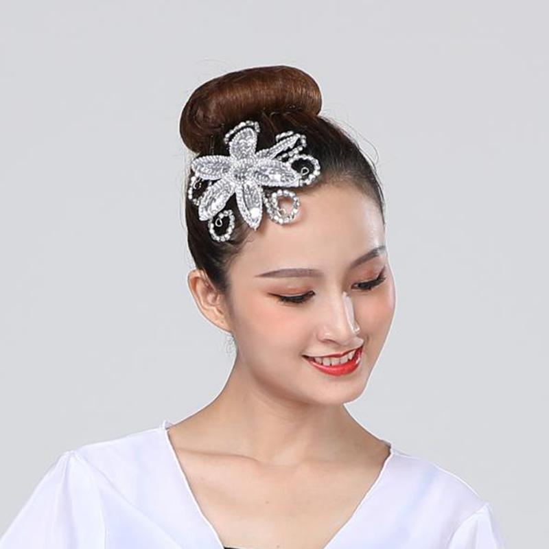 Product Introduction of Classical dance headdress square dance modern yangko stage lotus performance red pink flower headdress 33