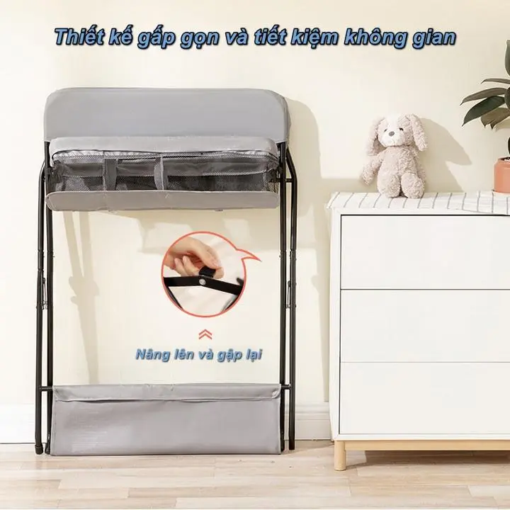 Bàn Thay Tã _x0008_Xếp Gọn Cho Mẹ Và Bé Castle Baby Full (Có Bánh Xe)  🔰EuroS Store🔰 5