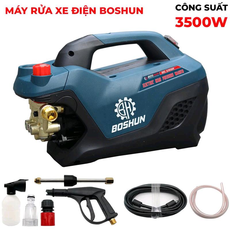 máy rửa xe gia đình boshun chỉnh áp công xuất lớn 3500w  lõi đồng 100% bảo hành 6 tháng Lau Xe