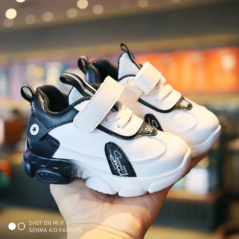 SENMA Rubber Shoes For Kids Boys Thick Sole Casual Shoes Girls Running Shoes Baby Shoes Kid Sneakers 1-6 Years Old
