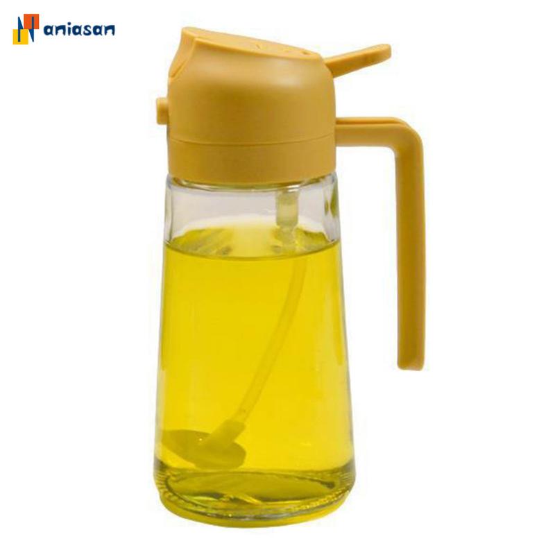 Bình Xịt Dầu, Bình Đổ Dầu Miệng Rộng, Thiết Kế 2 Trong 1 (Aniasan), Bình Xịt Dầu, Thích Hợp Cho Chiên Nước, Salad, Được Làm Bằng Thủy Tinh Không Chứa BPA, Dụng Cụ Nhà Bếp 8