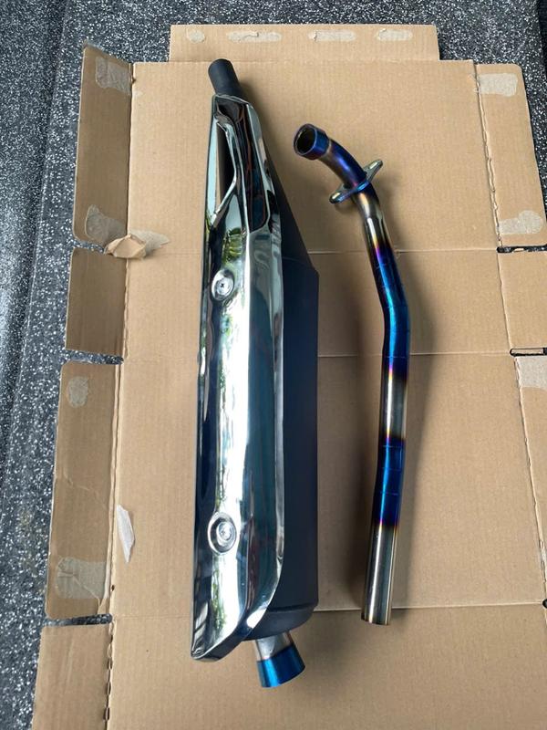 Bô wave a110 móc ấm nhồi bông cuốn si màu titan cho wave a110 chất liệu inox