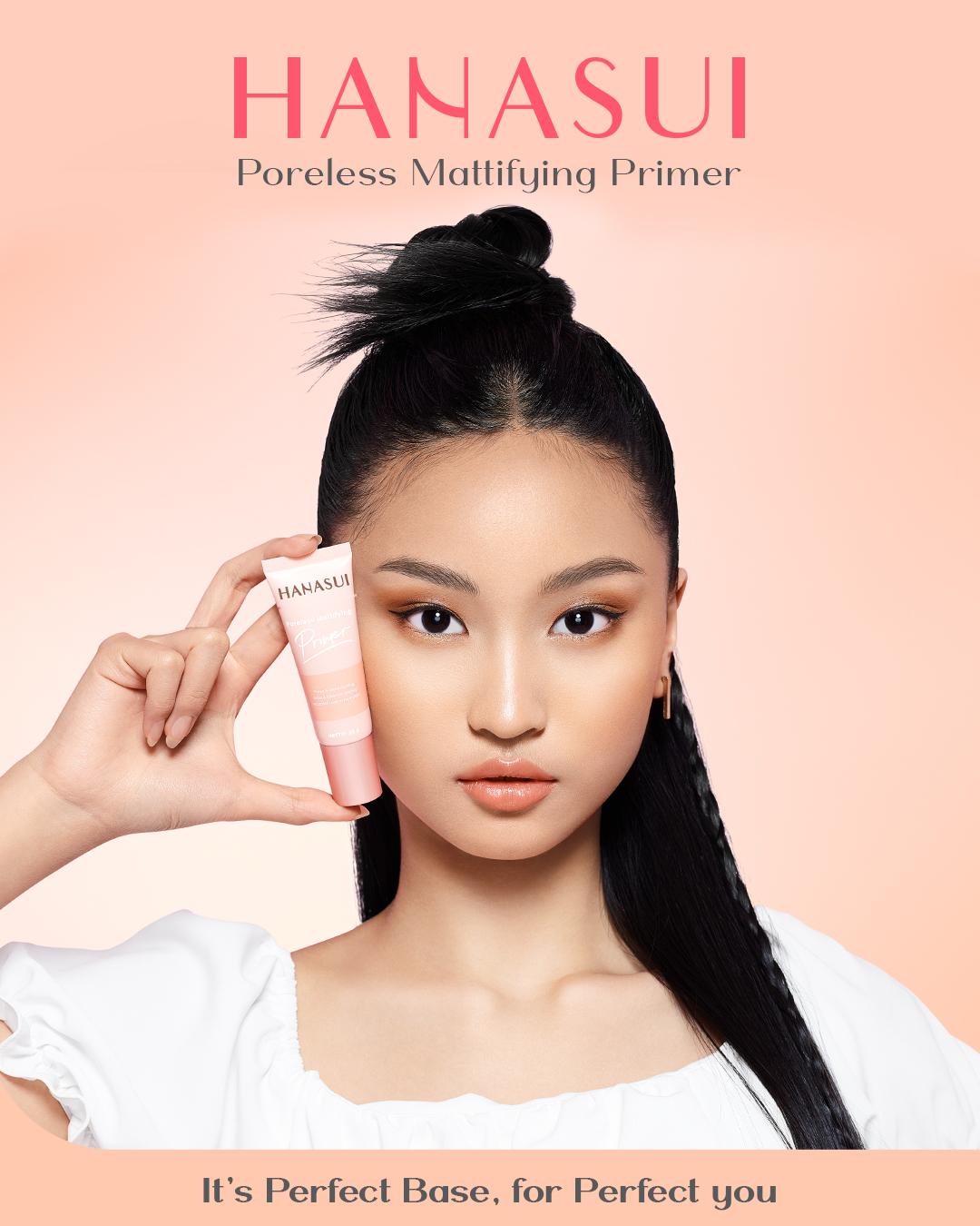 Hanasui Poreless Mattifying Primer - Menyamarkan Pori - Pori Garis Halus Kerutan Mengurangi Noda Hitam Base Make Up Tahan Lama