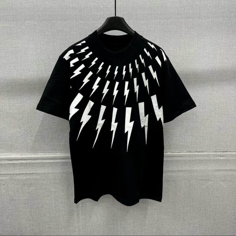 Product Introduction of Áo thun cổ tròn Top menswear Unisex - tia sét nhỏ 1