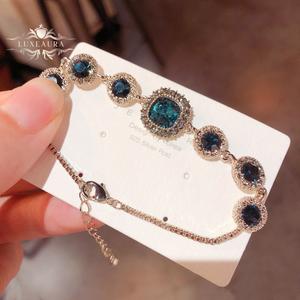 Gelang Loket Bulat, Bertatah Berwarna-warni, Gelang Tangan Peribadi, Mampu Milik dan Mewah, Fesyen Tinggi, Barang Kemas Serba guna, Reka Bentuk Cantik Perak Permata Bangles Bracelets