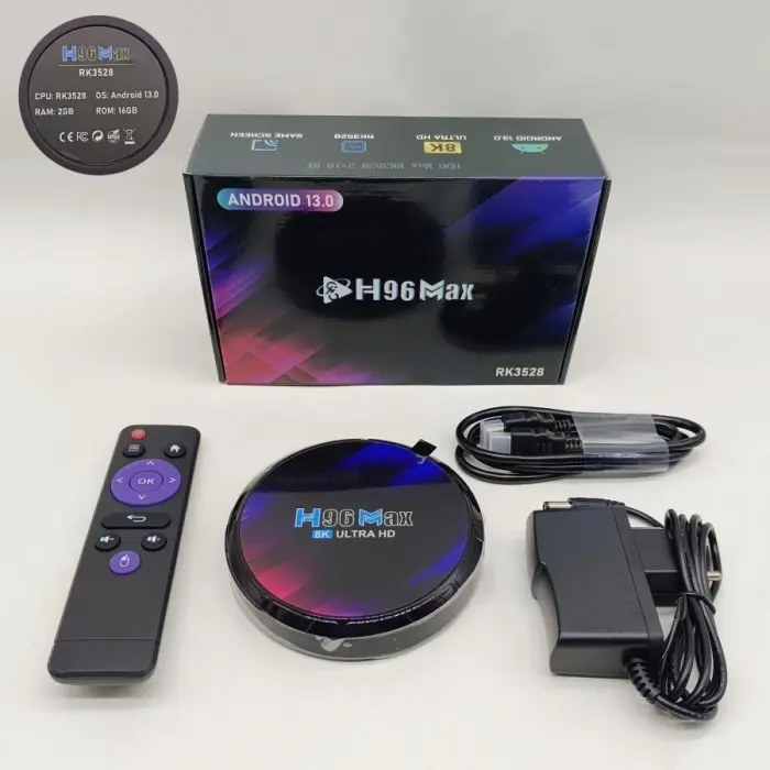 Android Tv Box H96 Max RK3528 Android 13.0 2GB/16GB Wifi6 Bluetooh 5.0 Wireless 4