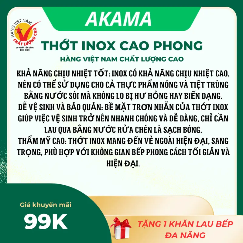 Thớt inox Cao Phong cường lực, kháng khuẩn, vệ sinh dễ dàng, chống ẩm mốc, rã đông nhanh. 6