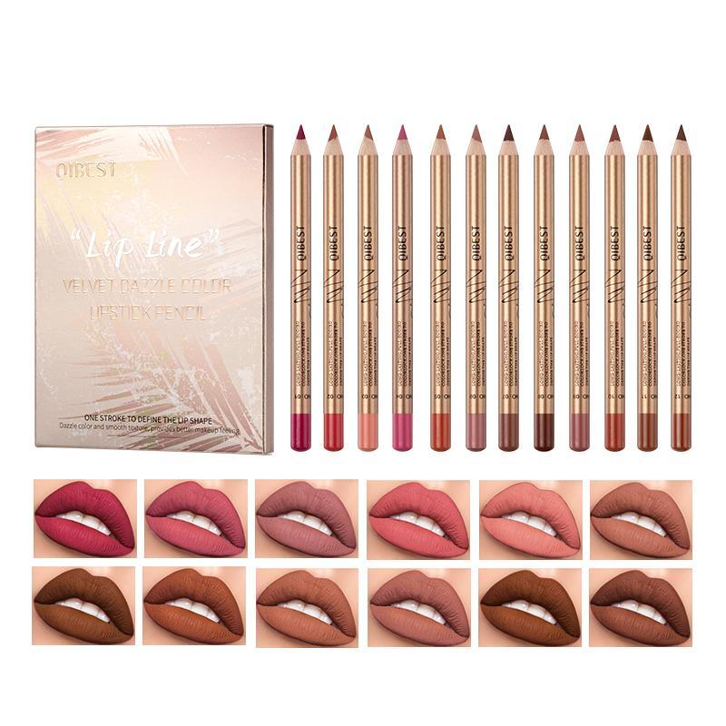 Long Lasting Lip Liner, 12pcs/set*1/2 Sets Moisturize Matte Lip Liner Pencil, Easy Coloring Lip Liner Pen for All Occasions Lip Makeup, Lip Cosmetic for Women, Lip Stain, Back to School, Kbeauty Makeup Tools 3