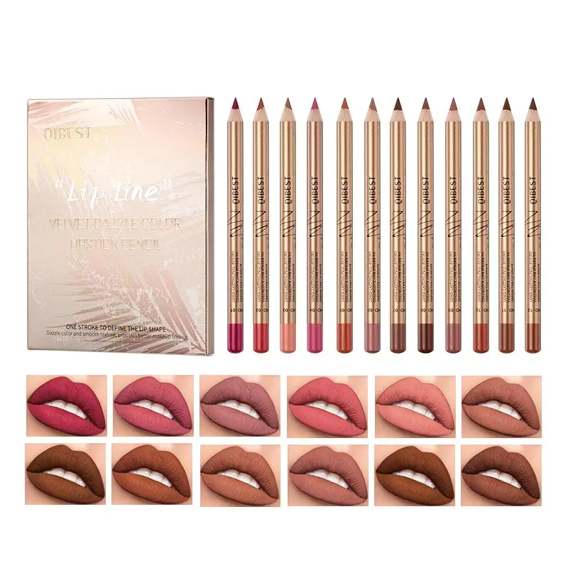 Long Lasting Lip Liners, Summer Makeup, 12pcs/set Tinted Lip Liners, Easy Coloring Lip Liner Pens, Moisturizing Matt Finish Lip Liners 2